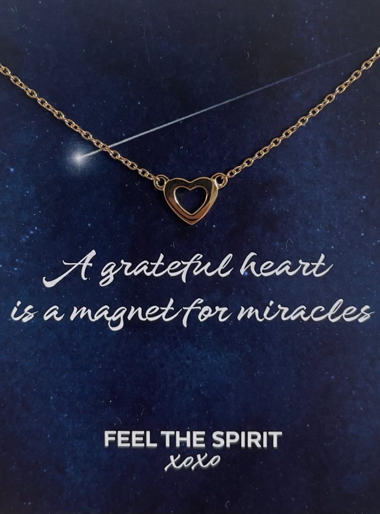 Ketting Open Hart Goudkleur Zilver XN001G-1