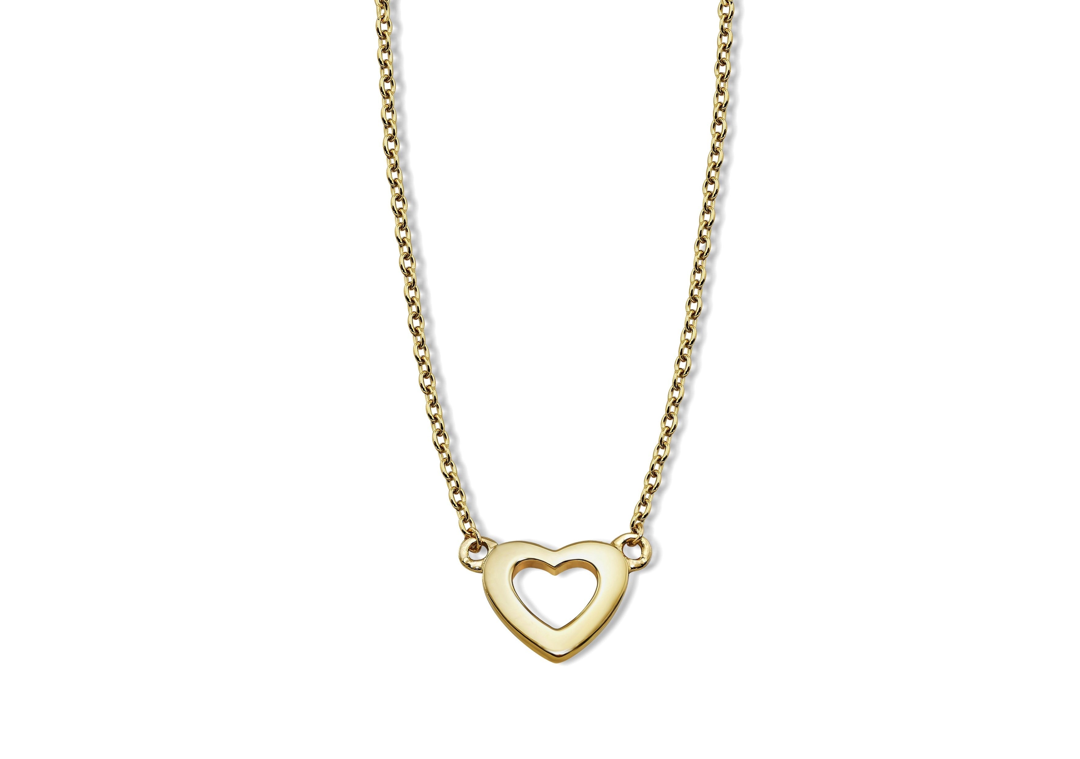 Ketting Open Hart Goudkleur Zilver XN001G-0
